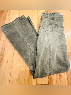 Faded Green Corduroy Jeans